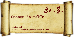 Csemer Zoltán névjegykártya